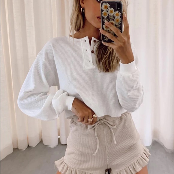 Princess Polly Sweaters - Princess Polly mia cropped Henley